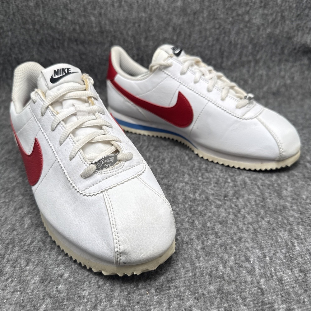 Nike Cortez Women's 8.5 Basic White Varsity Red Swoosh Forrest Gump Sneakers